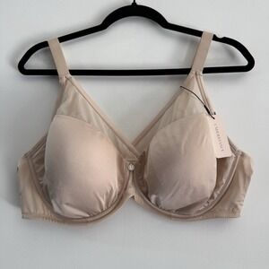 Understance Mesh Contour Flexwire Plunge Peek‎ Proof Bra Size 44DD Champagne New